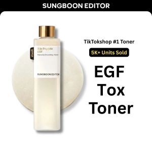 [Sungboon] EGF Tox Toner  Forehead Firming & Wrinkle Care Iron Out Fine Lines  PDRN & Volufiline & Collagen & NAD+ EGF Complex  EGF Plumping for Forehead Longevity Anti-Aging Routine  Korean Skincare K-Beauty