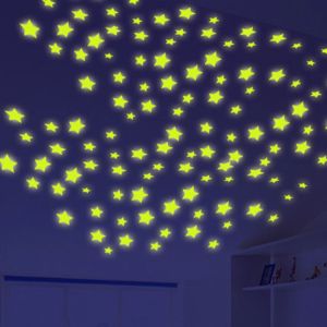 Bisa COD / Bayar di Tempat - [ Set Isi 100pcs ] Star Wall Sticker Stiker Bintang Glow in the Dark Warna Mix Campur Model Bintang Dekorasi Ruangan Dinding Kamar Tidur Laz COD