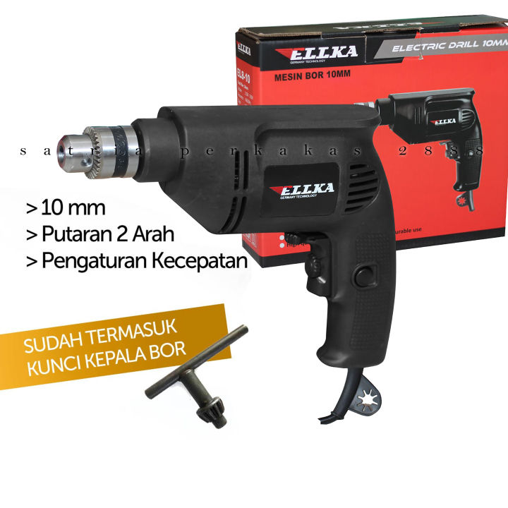BOR 10MM MESIN ELECTRIC DRILL Tangan Listrik 350W ATUR KECEPATAN drill ...