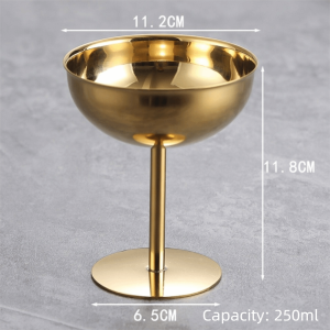 MODERNLUX Retro Style Ice Cream Cup Stainless Steel High Base Salad Goblet Goblet Bowl Snack Serving Dish Dessert Bowl Kitchen Tableware