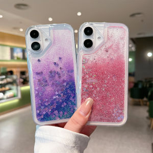 Shockproof Clear Glitter Liquid Quicksand Case for iPhone 16 17 Pro Max 15 14 13 12 11 Colorful Bling Sequins Soft Phone Cover