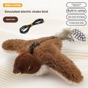 Rechargeable Battery Birds for Indoor Use Can Activate Plush Toys Birds Lifelike Moving Wings to Interact With Cats Pets Cat