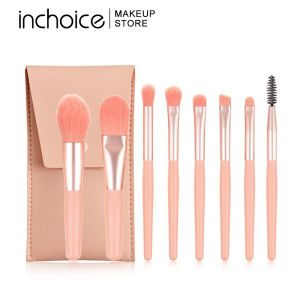inchoice 8Pcs Makeup Brushes Set with Pouch for Foundation Concealer Eyeshadow Blush Powder
