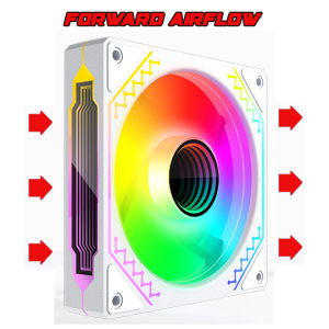 CoolMoon Prism Lens ARGB+PWM 5V3P Forward Backward PC Case Fan Cooler Aura Sync Speed Adjustable