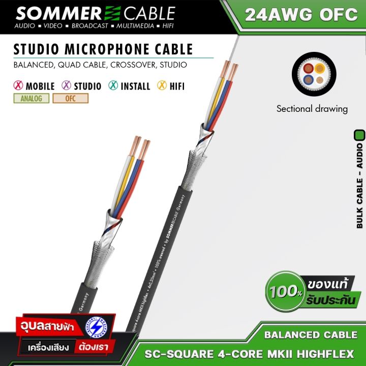 Sommer Cable สายสัญญาณเสียง SC-Square 4Core MKII 24AWG OFC HIFI สาย ...