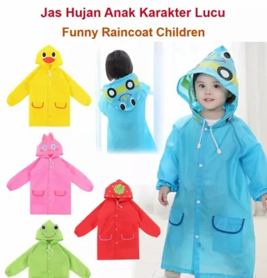 Jas hujan Anak Balita funny Raincoat Jubah Lengan EVA 2 3 4 5 Tahun