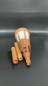 Outdoor Pathway Lights Solar Powered Flickering Flame Torches Waterproof Garden Landscape Lamp Simulated Bamboo Weaving Auto On Off Yard Decor Dusk To Dawn Light