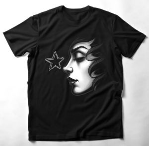 COD T-Shirt Kaos Distro American Retro Style FACE STAR FIRE