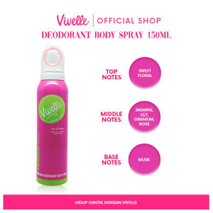 VIVELLE Body Spray Deodorant - Select The Variant - 150 ml - Anti Bacterial - Halal & BPOM - Dapatkan Hadiah Gratis
