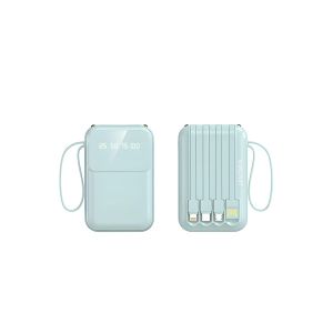 WANKEI LENTIVEN Powerbank 20000 mAh Mini With 4 Kabel Data Type C Micro USB Fast Charging LED Senter Display FP279