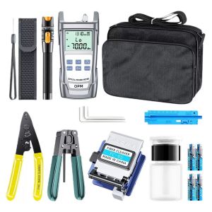 FTTH fiber optic tool kit FC-6S Fiber Cleaver Optical Power Meter 10km Visual Fault Locator Stripper