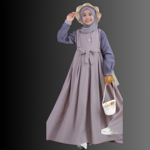Baju Wanita Terbaru ARMEY DRESS KIDS Bahan CRINKLE AIRFLOW SIZE L DAN XL UMUR 10 - 15 TAHUN Gamis
