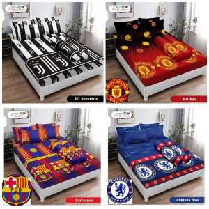 DISKON BESAR !!! Sarung kasur resleting motif custom club bola eropa / Sprey seprei Resleting Harga Terjangkau Harga grosir / sarung kasur / urung kasur / bisa bayar ditempat