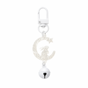 LUNARA Acrylic Mid-Autumn Key Chain Cute Auspicious Moon Bunny Pendant Fashion with Bell Rabbit Key Ring