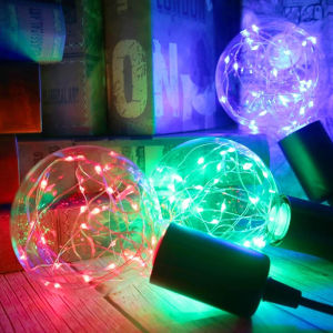 [caichuitan] หลอดไฟ LED แบบสายเอดิสันหลอดไฟ E27สี RGB 220V หลอดไฟลวดทองแดง