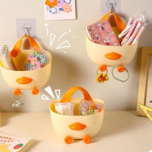 XAVINU Chicken Shape Kitchen Ginger Garlic Storage Basket Wall Mounted Cartoon Soap Sponge Holder Cute Space Saving Sundries Organizer Home