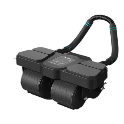 Con lăn tập cơ bụng 4 bánh trợ lực đến 350Kg có trợ lực Thế Hệ Mới 4 đệm tay dụng cụ Plank tại nhà Tặng Thảm Quỳ Gối 40x20cm