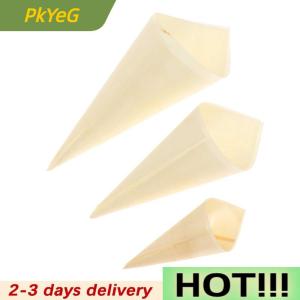 PkYeG 50pcs Disposable Wood Appetizer Cones Ice Cream Cone Cups Party Candy Cones