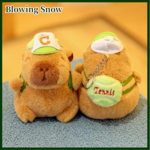 Blowing Cartoon Capybara Plush Keychain Pendant Stuffed Animals Doll Toys Backpack Hangings Decoration
