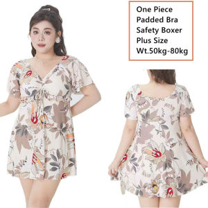 XL-4XL Plus Size Swimwear for Women One Piece Beach Outfit Swimming Pool Attire Flower Womens Swimsuits 2pcs Bathing Suit
