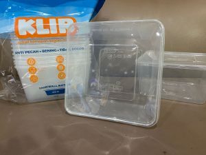 Thinwall kotak KLIR 3000ml + Tutup 1 pack isi 25 pcs - ANTI PECAH bening