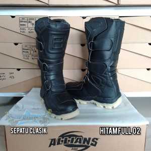 Sepatu Cross Safety Sepatu Trail Vintage Racing Sepatu Gunung Mx boots Sepatu Trabas Sepatu Cross Clasik 02 HITAM