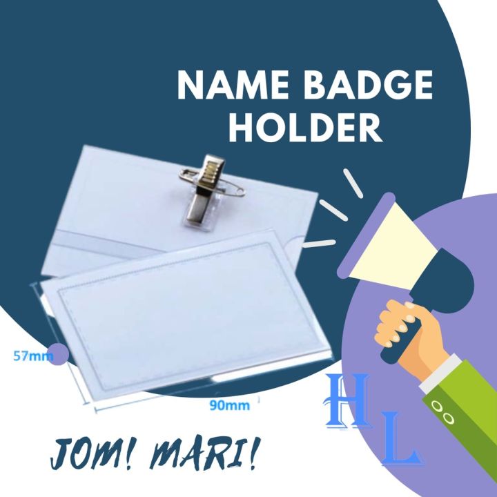 PVC Name Badge / ID Card Holder / Name Tag Holder With Clip & Pin