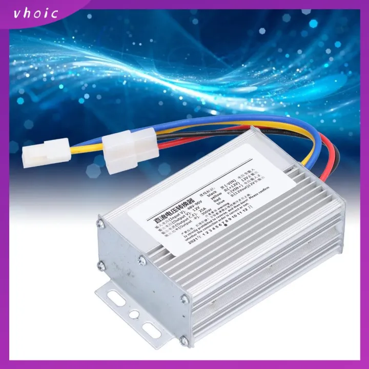 Hilitand DC-DC Power Inverter Converter – 48V-96V Step-Down To 12V 25A 300W – Waterproof Aluminum Alloy Shell – Reverse Polarity Protection