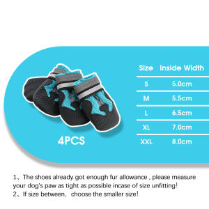 Hamshmoc giày cho chó thoáng khí chống trượt phản quang điều chỉnh bảo vệ chân cho sử dụng ngoài trời