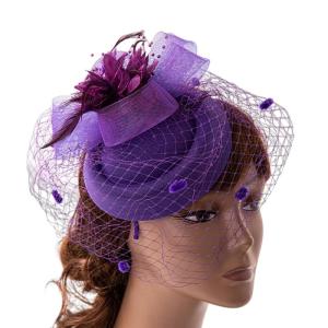 Tiệc trà fascinator Mũ Derby phụ nữ Băng đô quyến rũ Derby mũ tròn nhỏ pillbox Cocktail lông fascinator hoa fascinator