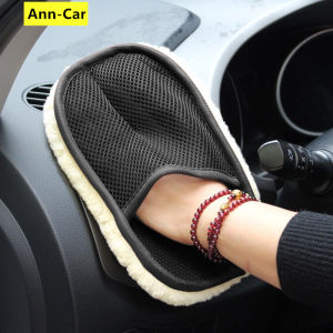 Ann-Car Soft wool microfiber auto car wash glove car cleaning motorcycle cleaning glove washer car paint care washing tools