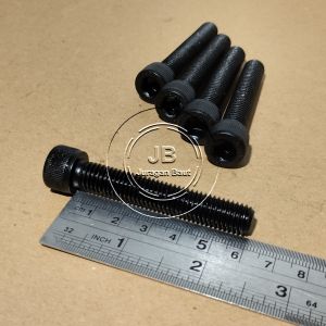 BAUT L M10 X 60 BAJA PANJANG 6 CM 6CM BAUD L BAJA M10X 60 KUNCI L8 L 8 KUNCI PAS 17 FULL DRAT WARNA HITAM SOCKET HEX CAP SCREW 10 X 60 10X60 60MM 60 MM M10 X60 M10X 60 GRADE 12.9 PITCH DRAT 1.25 DIAMETER BODY 10MM SKRUP SEKRUP