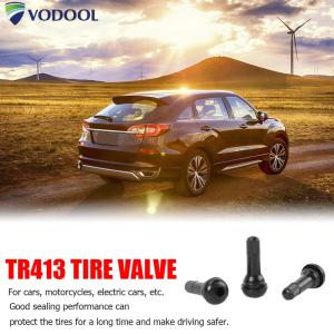 TR-413สแน็ปสั้นสีดำก้านวาล์วยาง TR413วาล์วไม่มีท่อ100ชิ้น