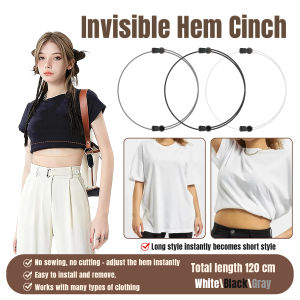 Baete Adjustable Elastic Waist Belt T-Shirt Shirt Top Hemming Tool Casual Belt Clothes Shortening Tool 1Pc