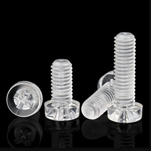 M3 M4 M5 M6 Clear Plastic Acrylic Nylon Round Phillips Head Screw Transparent Cross Round Head Nylon Bolt Plastic Phillips Screw