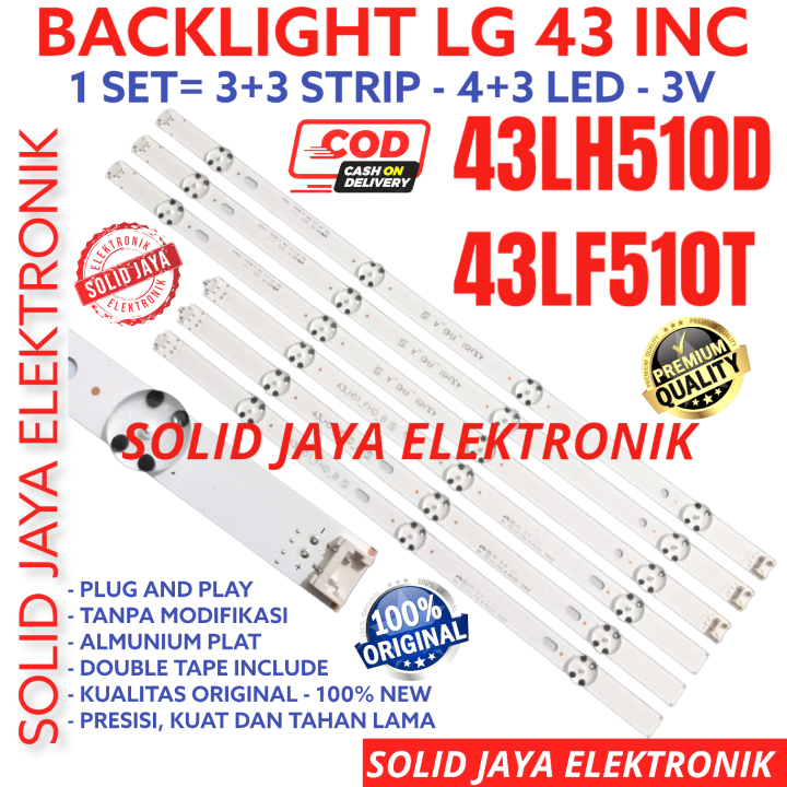 BACKLIGHT TV LED LG 43 INC 43LH510 43LH510D 43LF510 43LF510T T D LAMPU BL 43LH 43LF 7K 3V LG 43INCH 43INC 43IN 43 INCH IN 7 KANCING 7LED  3V VOLT LAMPU BL LG