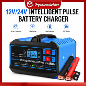 Car Battery Charger Heavy Duty 12V 24V Intelligent Pulse Repair Motor Battery Fast Charge