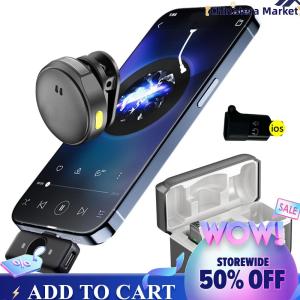 【Chinatera】Magnetic Lapel Microphone with LED Power Display Noise Canceling Clip Lapel Mic Mini Clip On Microphone for IOS Android