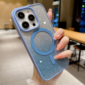 เคส iPhone 11 12 Pro Max XS MAX XR X 7 Plus 8 Plus เคสแม่เหล็กติดโทรศัพท์ Magsafe ที่มีไฟกระพริบเหมาะสำหรับ iPhone ชาร์จไร้สาย