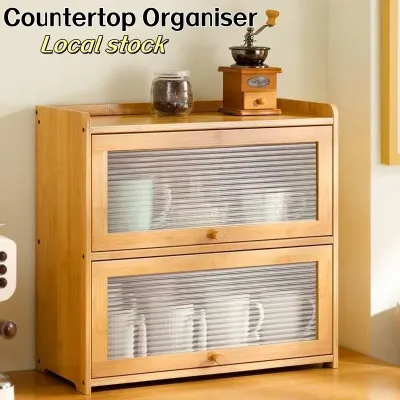 Wood Kitchen Countertop Cabinet Dining Side Cabinet Combination Cupboard Multifunctional Storage