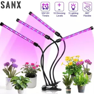 SANX LED Plant Grow Light Timer Phyto Lamp Plants Full Spectrum Dimmable Clip Desk Lamp USB With Control For Indoor Plant Vegetable Seedings
