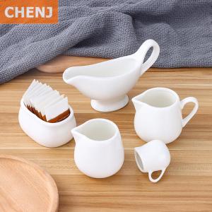[COD] CHENJ KITCHEN 50 100 160 220ml Ceramics Seasoning Jar Creamer Container Cup Tableware White Kitchen Tools Sugar Creamer Milk Pots Pitcher