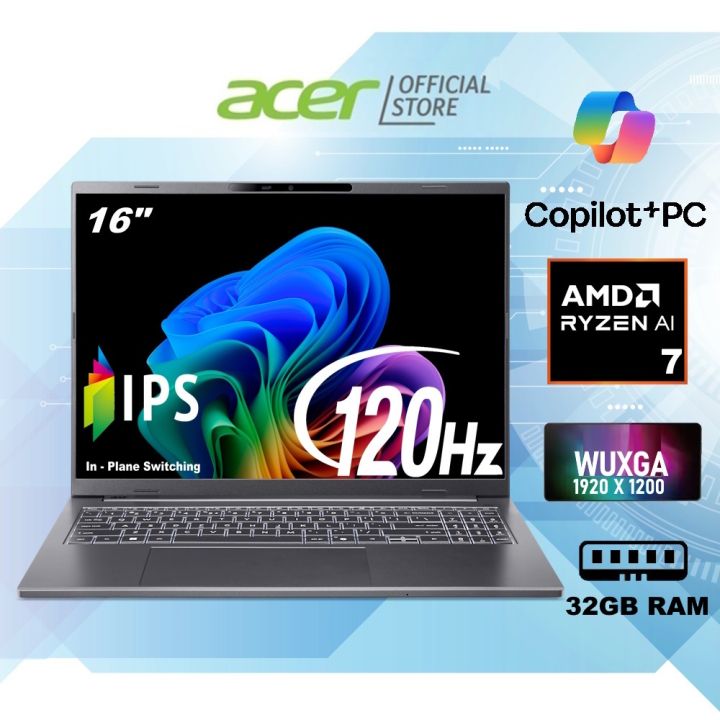 [New Copilot+ PC] [AMD Ryzen™ AI 7 350] Acer Aspire 16 | A16-61M-R8E0 ...