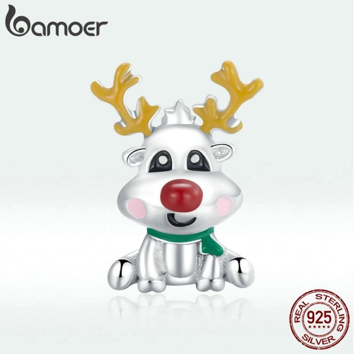 BAMOER%20Cute%20Reindeer%20Metal%20Beads%20for%20Women%20925%20Sterling%20Plated%20Silver%20Charm%20Beads%20Jewelry%20Making%20for%20Bracelet%20Bangle%20BSC375%20-%20Image%207