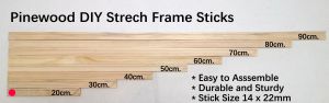 WCC 1pc. Small Stick DIY ASSEMBLE STRECH WOOD FRAME for Diamond Paint in numbers Wall Art Canvas 20-120cm Tack Hook Ring