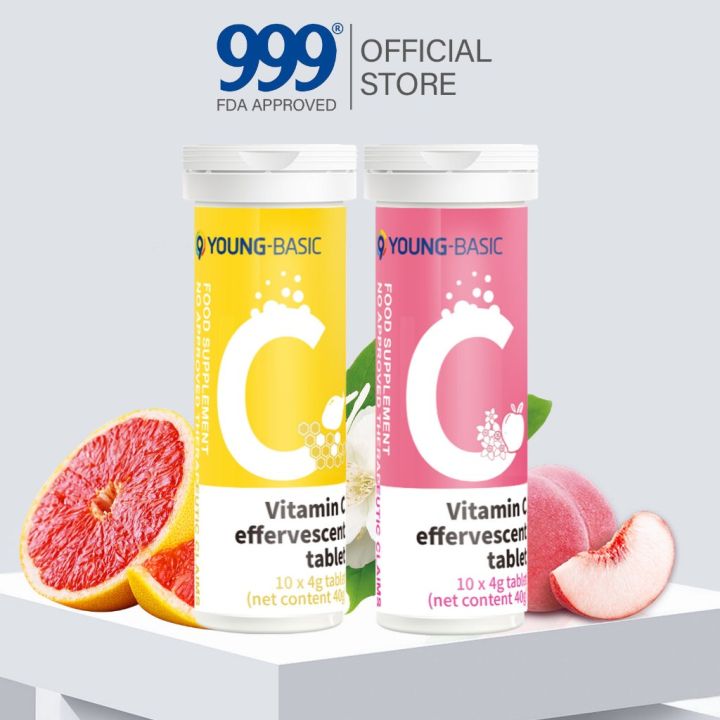 999 9 YOUNG-Basic Vitamin C Effervescent Tablet Ascorbic Acid Dietary ...