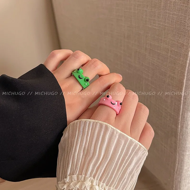 Cute Acrylic Frog Ring Girlfriends Funny Gift 520 Pairs of Rings Finger Ring