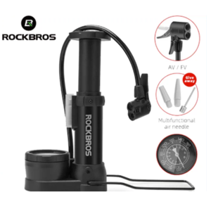 ROCKBROS Bike Foot Pump High Pressure AV/FV Portable Air Inflator MTB Bicycle Pump Bike Accessories