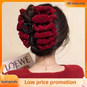 ✨QK shop✨ 1pc Black Red Velvet Bow Hairpin For Women Princess Head Grab Hair Claws Headdress Large Hair Clips Girls Hair Accessories