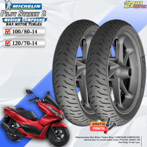 Ban Motor PCX Michelin Pilot Street 2 Ring 14 Tubles Ban Motor Tubeless PCX 150 Vario 160 Tubles